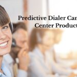 Call center agents using headsets, with a dashboard showing a predictive dialer automatically connecting calls and reducing wait time.