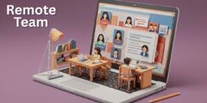 “Remote team members working from different locations using Cloud PBX with remote extensions, showing clear voice calls, professional business communication, and reduced video meeting fatigue.”